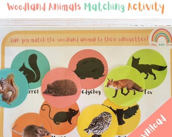 Woodland Animals matching activity| Montessori woodland| Woodland animals Montessori| Shadow matching activity montessori| Toddler activity