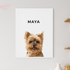Custom Dog, Puppy, Cat, Kitten, or Animal Portrait with Name - Digital Download, Illustrated Cartoon Portrait - ONE Face/Figure Included
