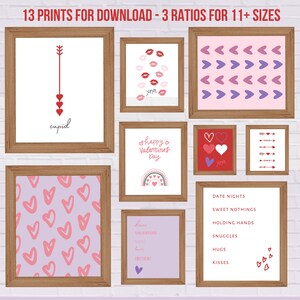 Valentines Day Printable Wall Art for Download | Valentine Day Decor | Valentines Party Art | Download Digital Valentine