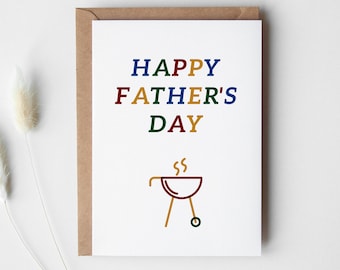 Father's Day Card with Grill | PRINTABLE Fathers Day Card | Blank Fathers Day Card Downloadable | Dad Card from Daughter from Son