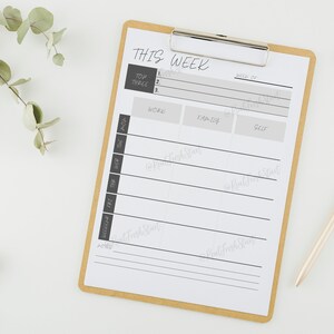 Weekly Goal Planner Printable | Time Management Worksheet (Digital Download)