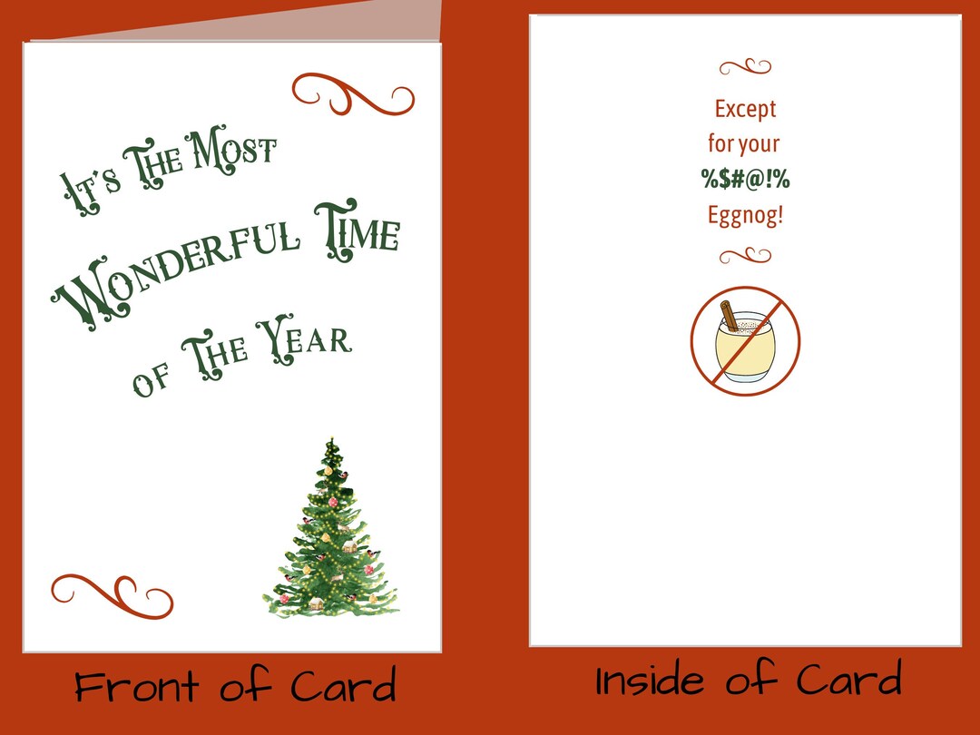 Funny Christmas Printable Card | Sarcastic Christmas I Hate Eggnog ...