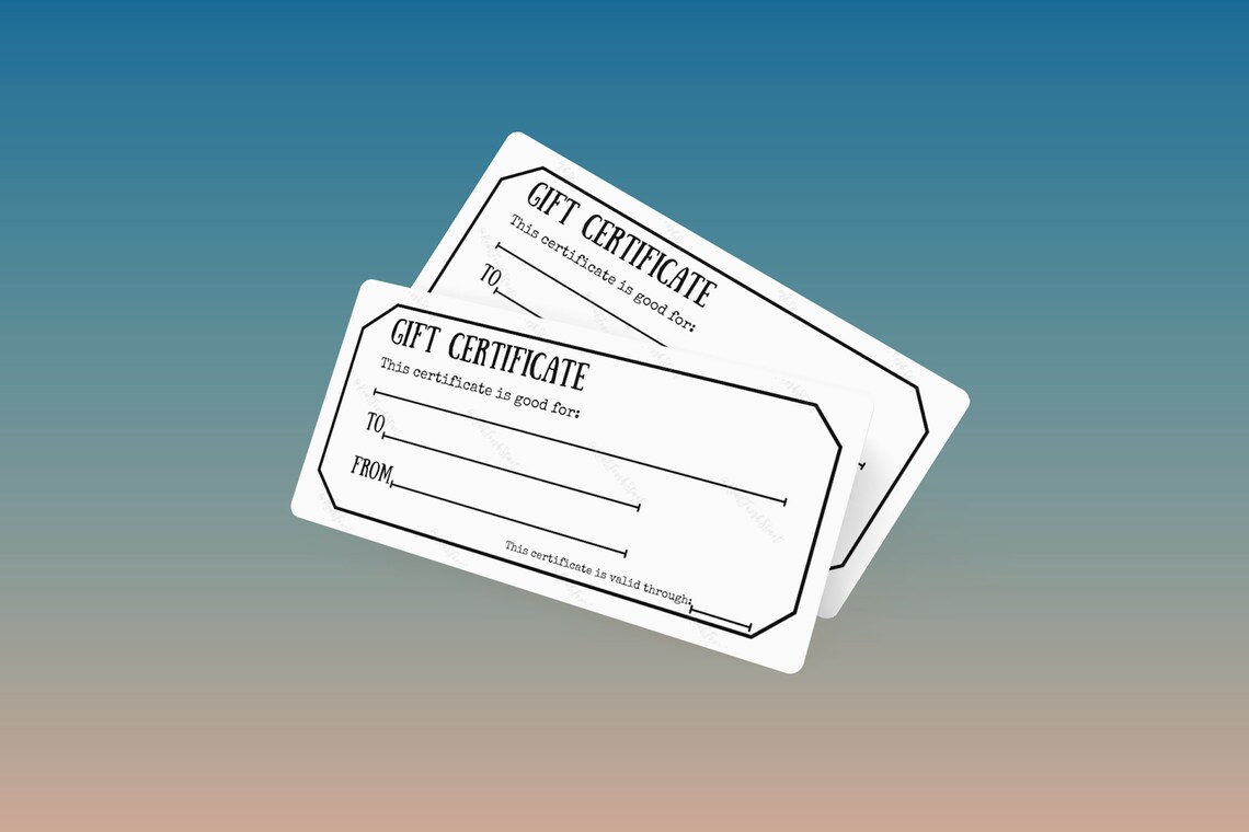 Printable Gift Certificate | 3 Certificates per 8.5x11" or A4 Page ...