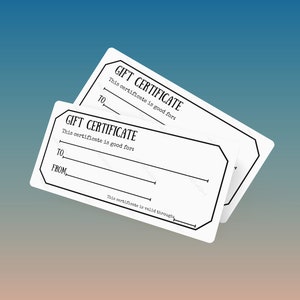 Chèque-cadeau imprimable | 3 certificats par page 8,5 x 11 pouces ou A4 | Téléchargement du certificat