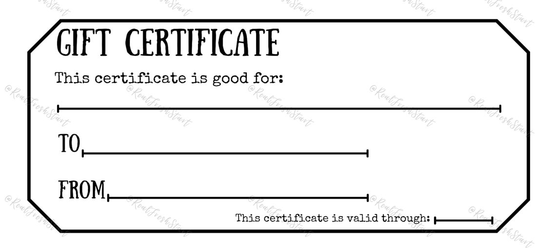Printable Gift Certificate 3 Certificates per 8.5x11 or A4 Page Award