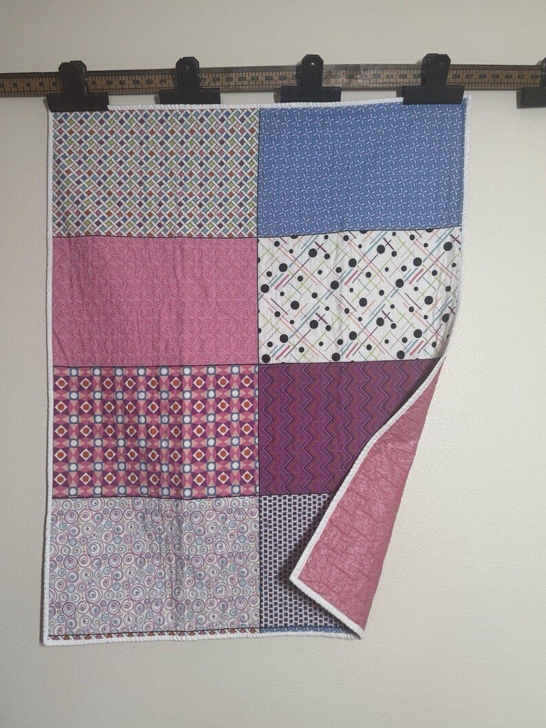 Handmade Modern Quilt 42x33 Colorful Cotton Lap Throw - Etsy