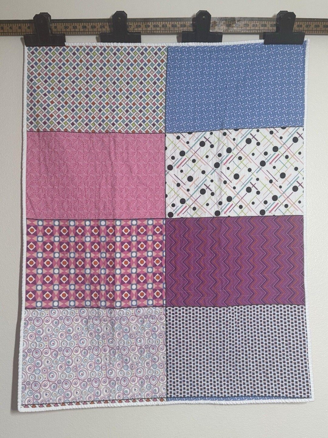 Handmade Modern Quilt 42x33 Colorful Cotton Lap Throw - Etsy
