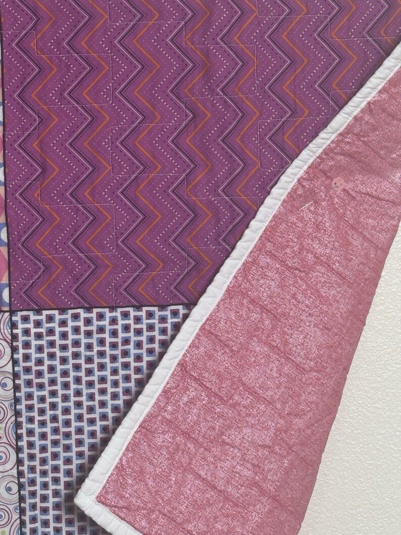 Handmade Modern Quilt 42x33 Colorful Cotton Lap Throw - Etsy