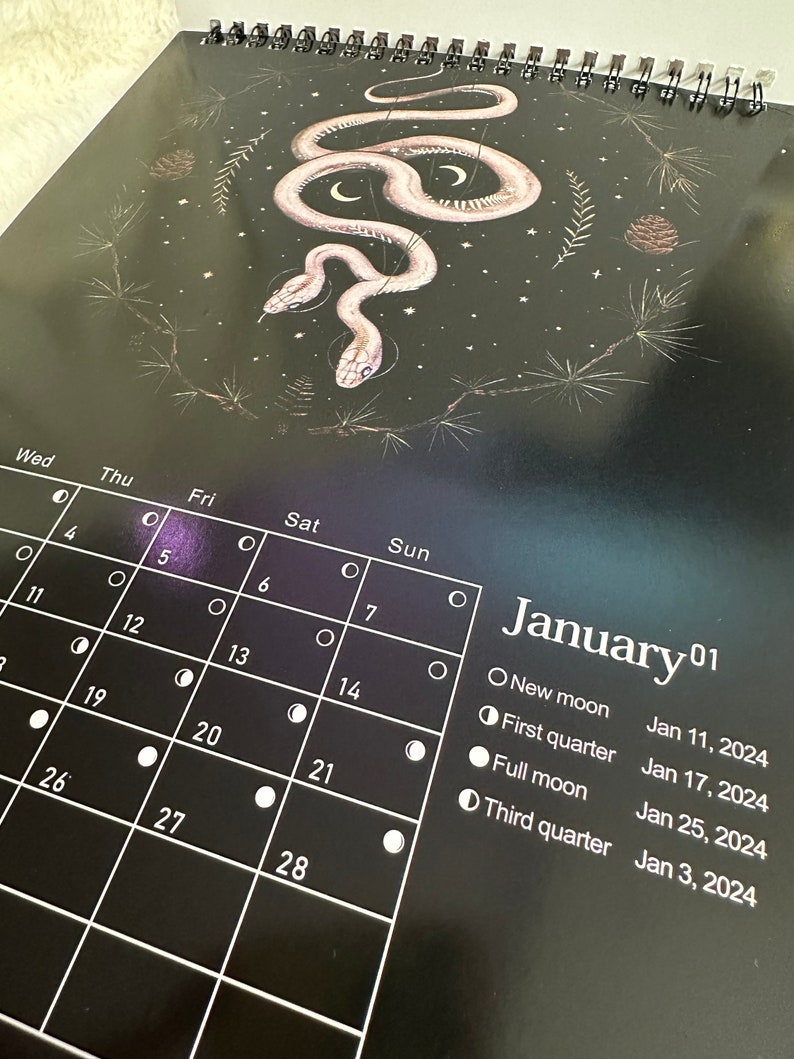 Dark Forest Lunar Calendar 2024 Etsy