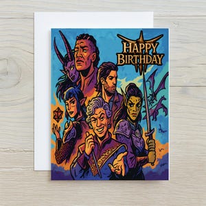 Baldur’s Gate 3 Birthday Card, 5x7 Fantasy Greeting, Funny RPG Postcard, Gamer Gift Note, DnD Inspired Card for Him, Her or Dungeon Master