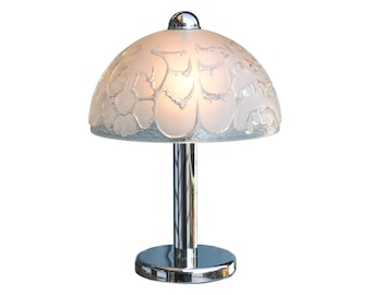 Vintage 1970s Chrome and Glass Table Lamp by Peill & Putzler