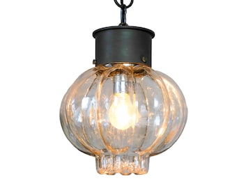Lampe à Suspension Mid-Century vintage en Verre par Limburg