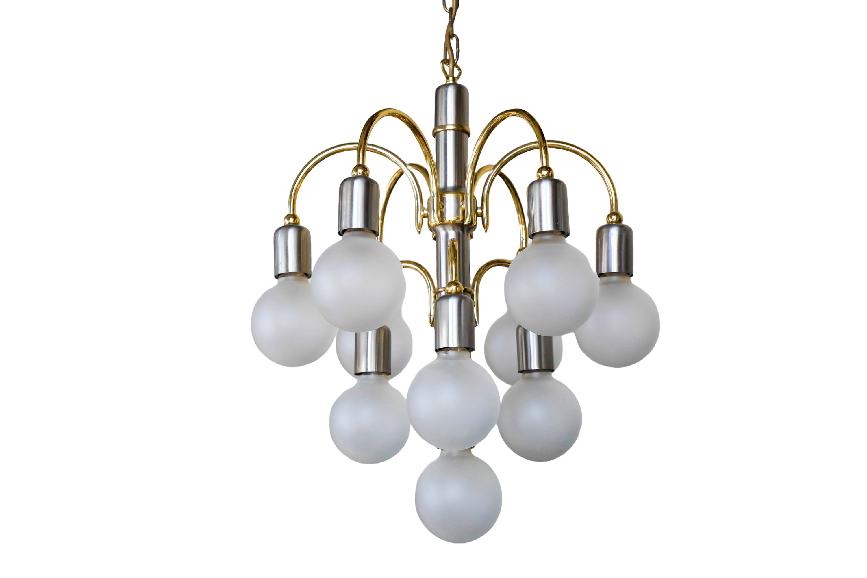 ヴィンテージ 1980 年代 ゴールド & シルバー シーリング ランプ