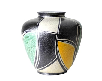 Bauhaus Theodor Bogler Vase, Wilhelm Herkenroth Studio Keramik