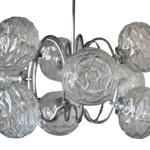 Vintage Mid Century Chrome Atomic Chandelier by Honsel Leuchten