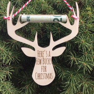 Money Clip Holder Christmas Ornament, Laser Cut Glowforge SVG File, Cash Gift Holder, Cut and Score