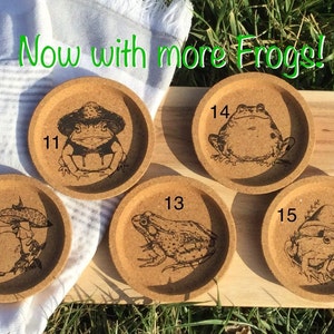 Frog and Toad Cork Coaster Set, Cottagecore Decor, Frog Coasters, Mushroom Decor image 10