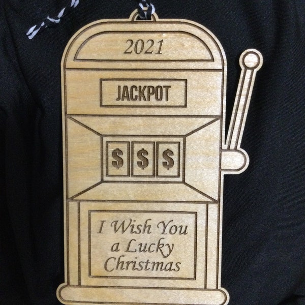 Slot Machine Lottery Ticket Holder Christmas Ornament SVG, Lottery Gift, Secret Santa Ornament SVG, Glowforge Tested