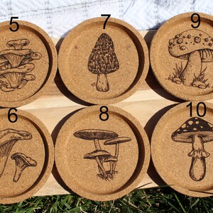 Frog and Toad Cork Coaster Set, Cottagecore Decor, Frog Coasters, Mushroom Decor image 8