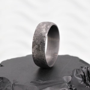 Tantalum Wedding Ring • Distressed Grey Finish • Comfort Fit Band • 3–8mm Widths • Free Engraving & Resizing • Unisex Design