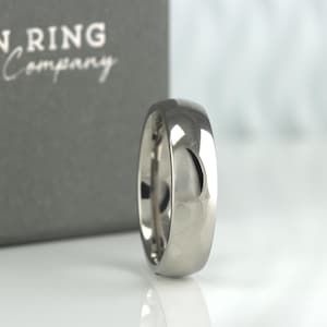 Titanium Court, minimalist comfort fit wedding ring band, men or woman, Polished finish, FREE Resizing - 10mm 8mm 7mm 6mm 5mm Free Engraving