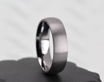 Tantalum Wedding Ring band, Matt/Brushed finish - Dark Grey colour 3 to 8mm widths - Comfort Fit Resizable -Free Inside Engraving