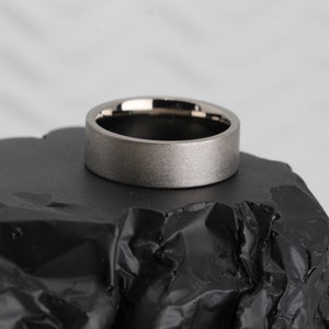 Flat Shape, Titanium Wedding Ring Band, Traditional, Sand Blast finish, Comfort fit - FREE Resizing - 2mm to 10mm widths - Free Engraving