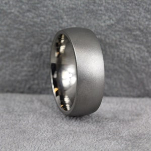Titanium Wedding Ring – Minimalist Comfort Fit Band, Sandblasted Matte Finish, 2mm–10mm Widths, Free Engraving & Resizing