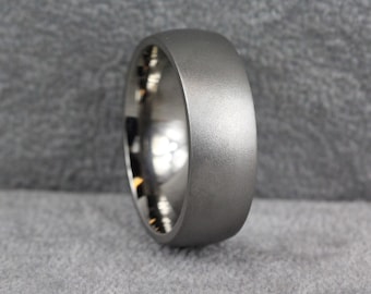 Titanium minimalist comfort fit wedding ring band, Sand Blast finish - 3mm 4mm 5mm 6mm 7mm 8mm , Free Inside Engraving!