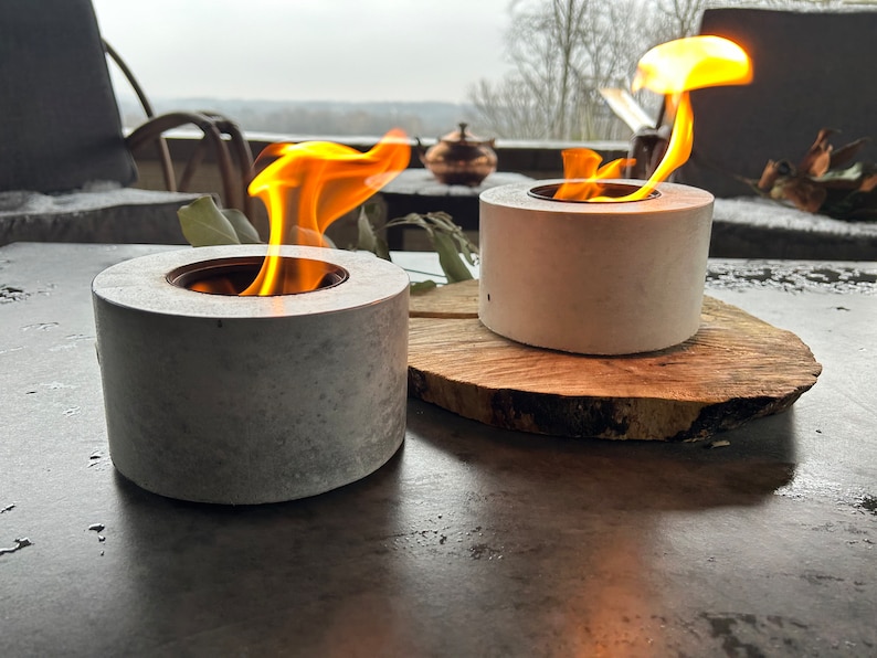Concrete Tabletop Fire Bowl Etsy