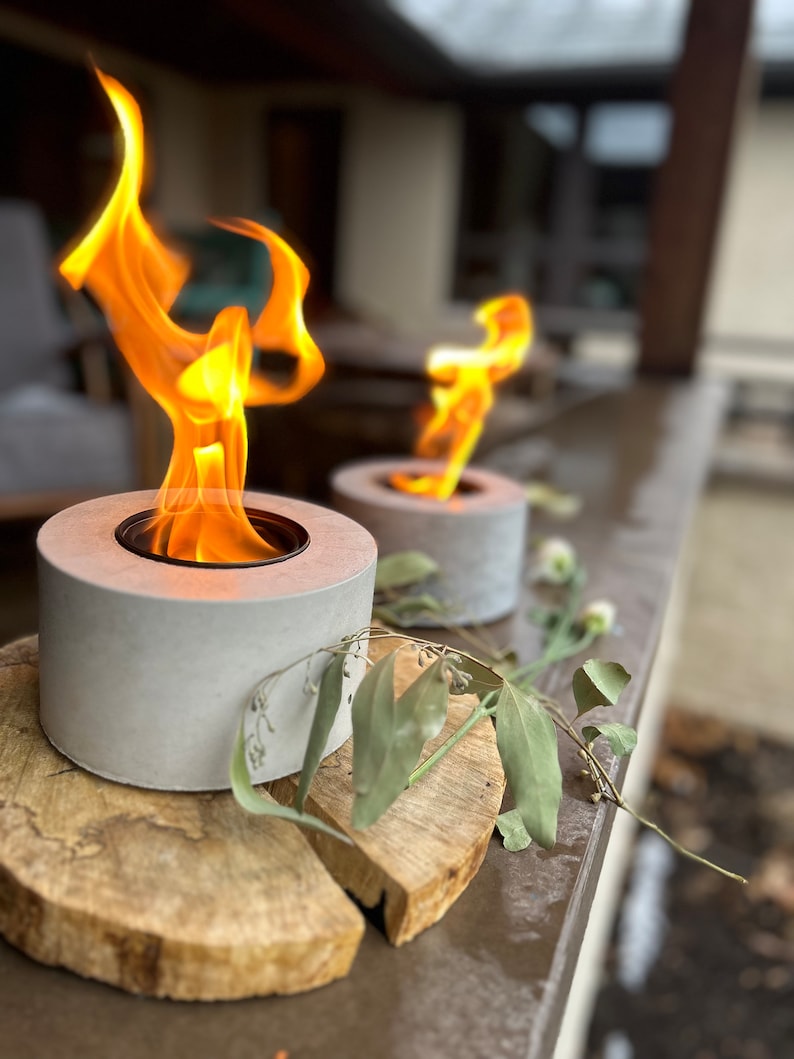 Concrete Tabletop Fire Bowl Etsy