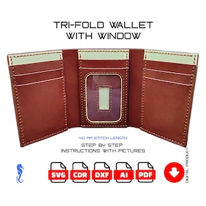 DIY Tri-Fold Wallet with Window (Pattern & Instructions)