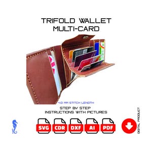 DIY Tri-Fold Multi Card-plånbok (mönster och instruktioner)