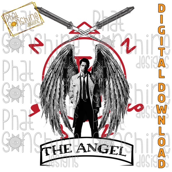 The Angel Castiel Digital Download, Sublimation Design, Sublimation Image, Supernatural, Winchester, Crowley, Sam, Dean, Hunters, Demon, TV