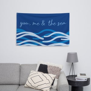 You, Me and the Sea Quote, Beach and Wave Inspired Wall Art,