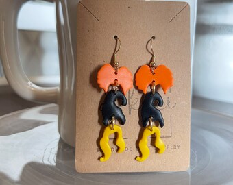 Hocus Pocus witches Disney Halloween dangle handmade polymer clay earrings