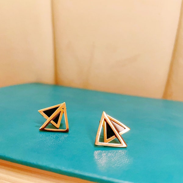 Mother’s Day perfect gift idea! # mother’s day Open Double Triangle Earring Studs| Dainty Earrings| Minimalist Earrings