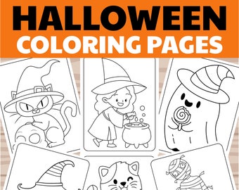 Dibujos para colorear de Halloween para niños, Dibujos para colorear de Halloween para niños, Dibujos para colorear de Halloween (calabazas, gatos, murciélagos...), páginas para imprimir