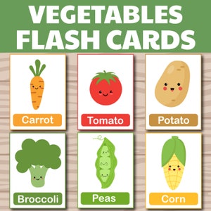 20 cartões flash de vegetais, cartões Montessori, cartões pré-escolares, cartões educacionais para impressão, cartões flash, download instantâneo.