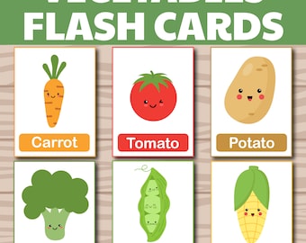 20 tarjetas didácticas de verduras, tarjetas didácticas Montessori, tarjetas preescolares, tarjetas educativas imprimibles, tarjetas didácticas, descarga instantánea.