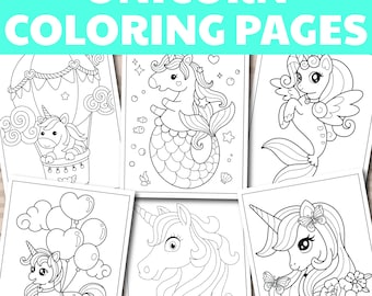 Dibujos para colorear de unicornios fáciles y lindos, ilustraciones mágicas para niños, dibujos para colorear sencillos y atrevidos para niños y niñas, ficha para colorear de unicornios.