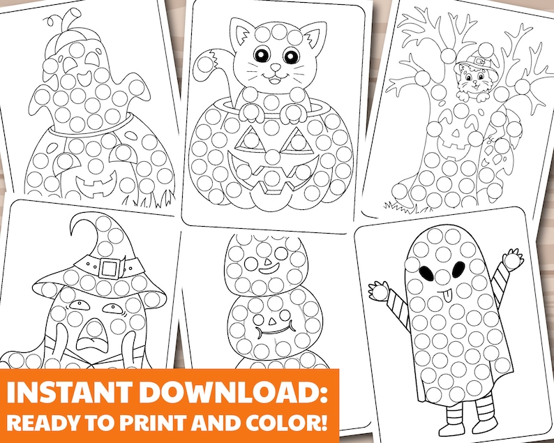Halloween Dot Marker Printable, Dot Markers Activity, Dot Marker ...