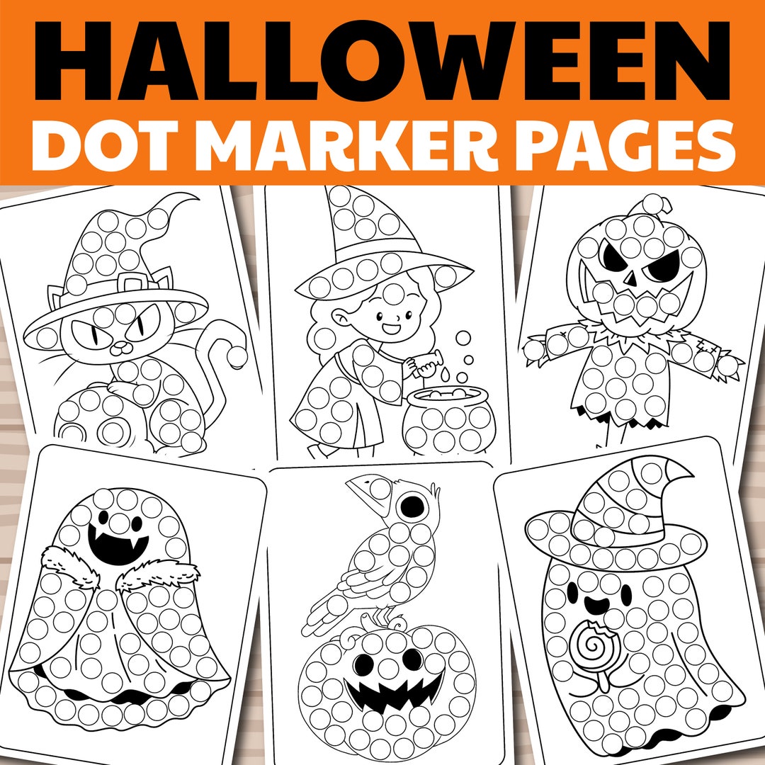 BEST VALUE 30 Halloween Dot Marker Coloring Pages Instant Download  Halloween Dot Marker Coloring Book Spooky Dot Marker Coloring Book 