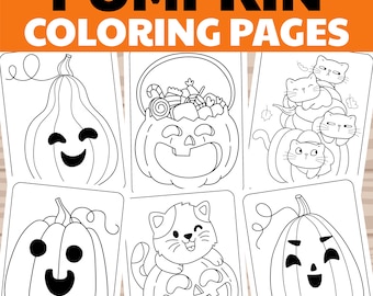 45 páginas para colorear de calabazas para niños, hojas para colorear de calabazas, páginas para colorear de otoño, páginas para colorear de otoño, páginas para colorear imprimibles