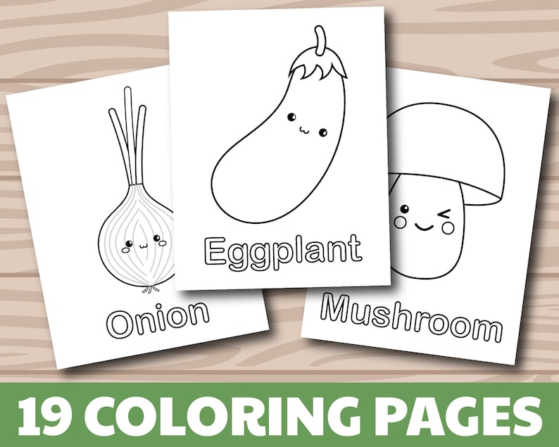 Vegetable Coloring Pages, Vegetable Coloring Book for Kids, Homeschool