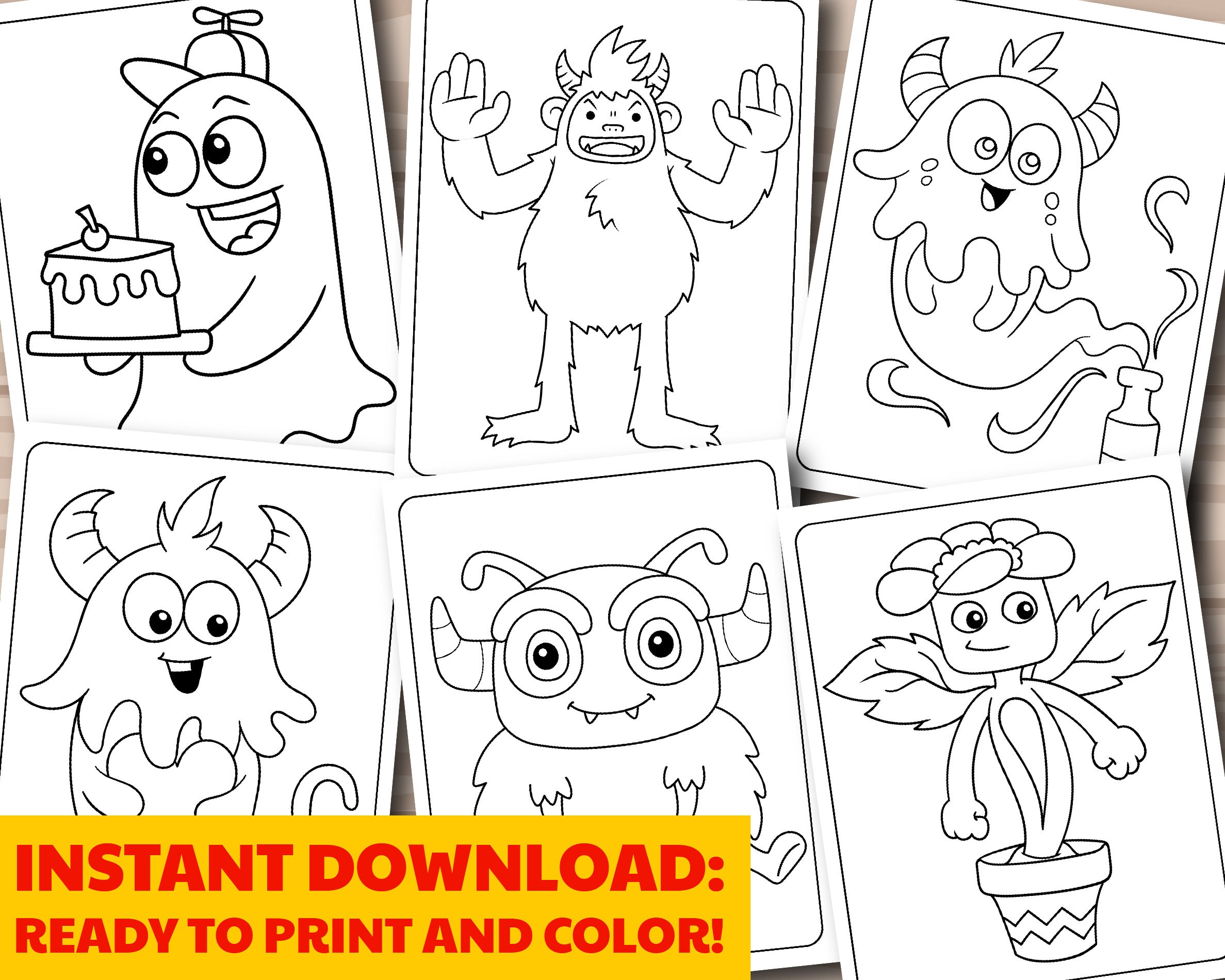 50 Cute Monster Coloring Pages for Kids, Printable Coloring Pages for ...