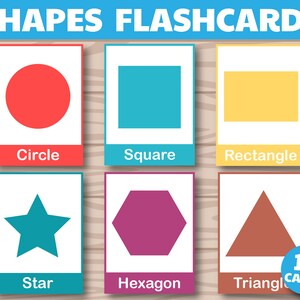 57 GEOMETRIC SHAPES Flashcards 2D 3D Shapes Flashcards