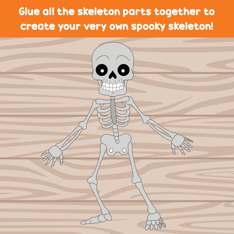 Build-a-skeleton Halloween Craft for Kids, Printable Cut & Paste ...