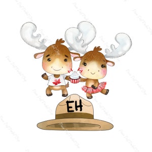EH, Moose, Canada Day, Canadian, Flag, North America, Celebrate, July 1st, Instant Digital Download Clipart, 300 dpi, PNG Graphic