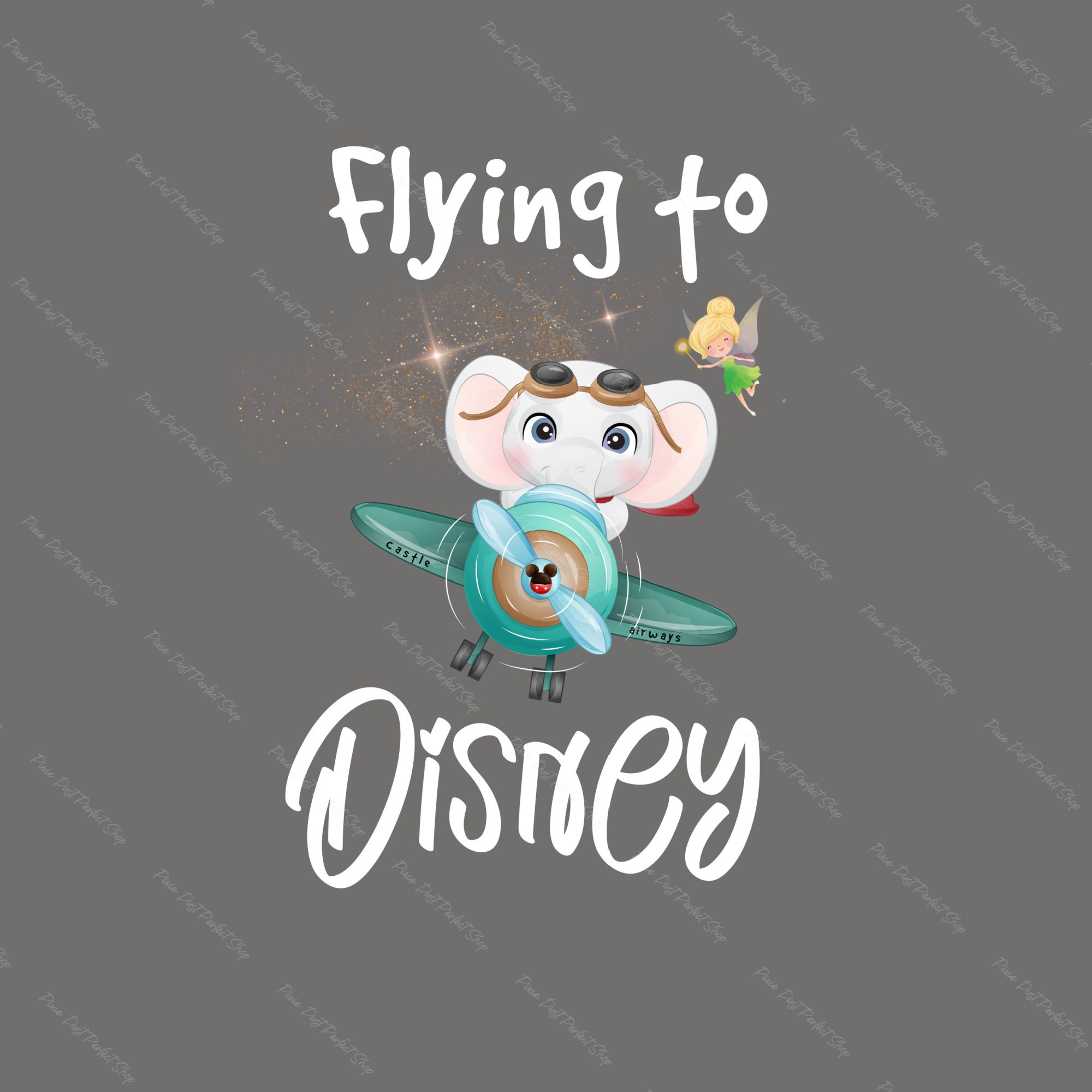 Flying To, Elephant, Pilot, Airplane, Vacation, Mouse Ears